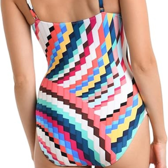 La Blanca Rouched Body Underwear Mio One Piece Swimsuit Multi/Slice Of Paradise - Picture 2 of 9